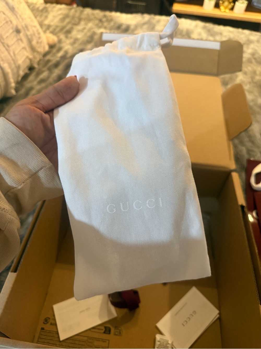 Gucci Cat Face Leather Luggage Tag in Brown, Pink and Beige - Picture 4 of 5